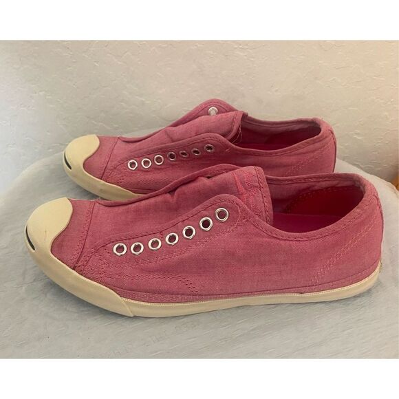 Converse Women’s Jack Purcell Pink Canvas Laceless Slip On Low Top Sz 9.5 - Picture 2 of 13